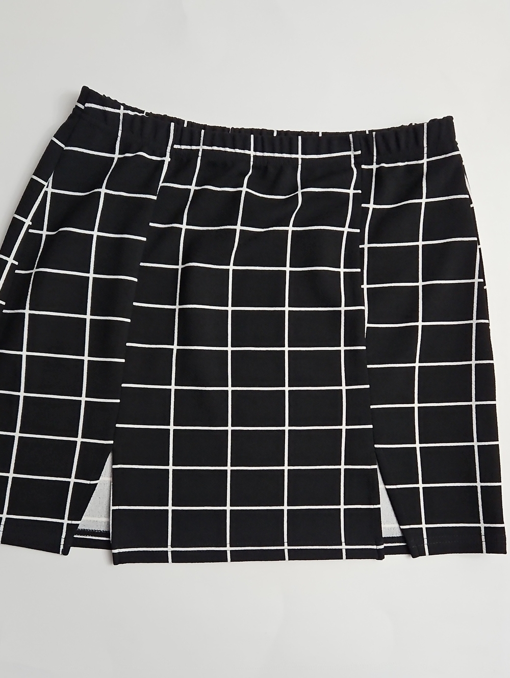 Black and White Grid Mini Skirt